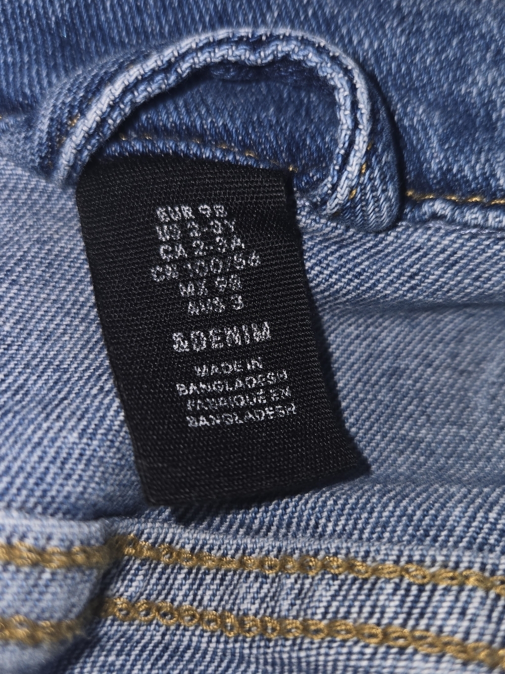 H&M Blue Denim Jacket with Gray Sweatshirt Sleeves - Size 2/3 - Picture 7 of 9